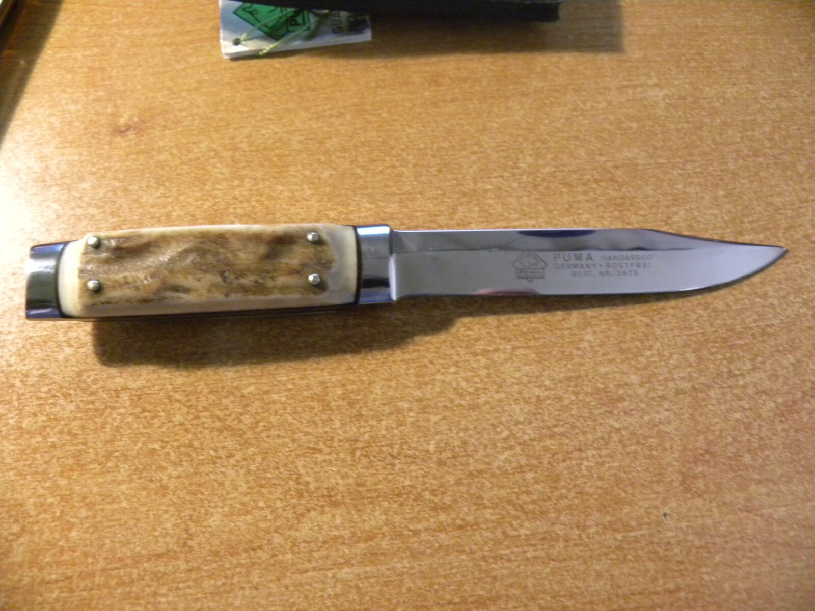 Vintage Puma Handarbeit 3573 Stag Boot Knife Solingen Germany w/leather