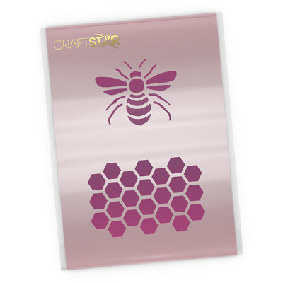 Biene und Waben Schablone - Airbrush / Basteln - Wabenmuster Bienenschablone