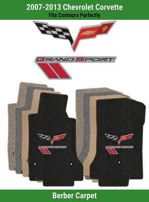 Lloyd Berber Front Mats for '07-13 Corvette w/Grand Sport Red/Black w/ Silver/C6