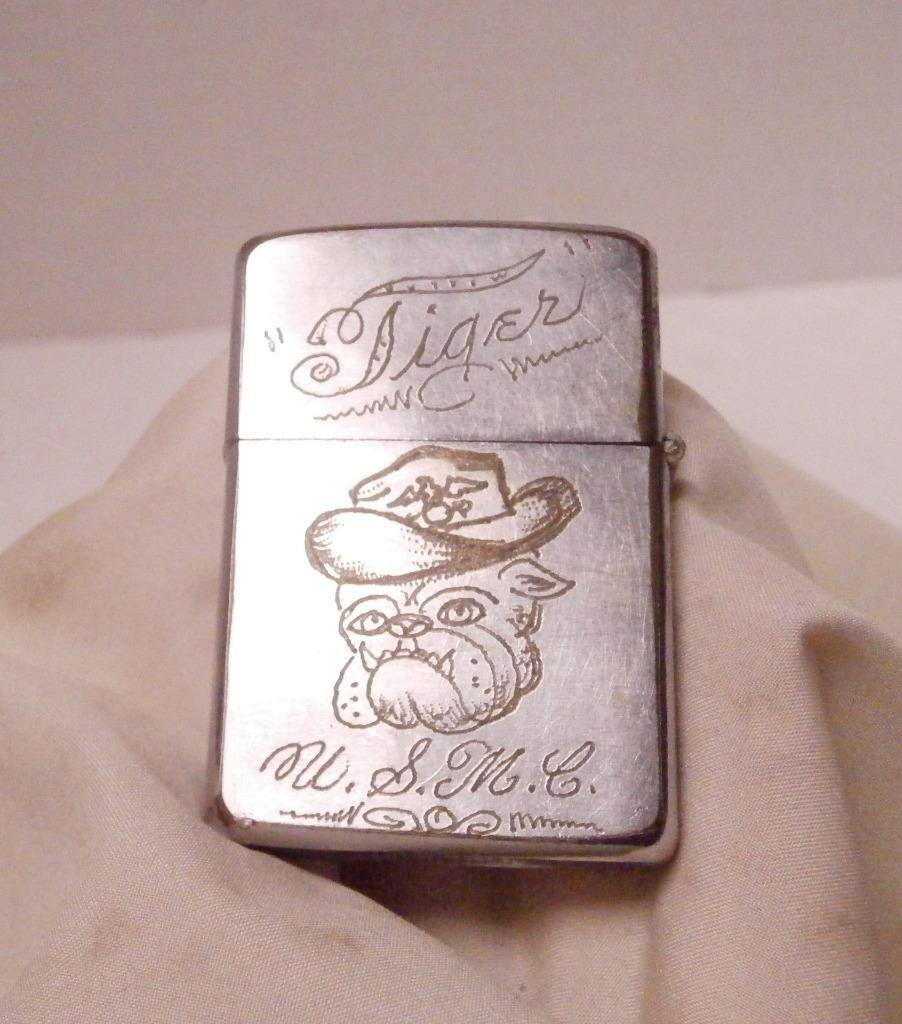 1960 VINTAGE MILITARY ZIPPO LIGHTER VIETNAM WAR U.S.M.C. ENGRAVED