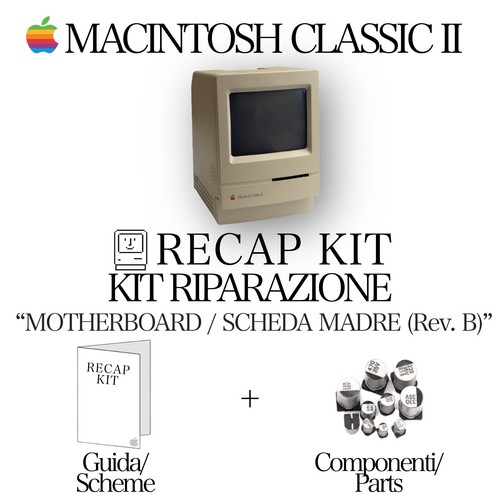Kit Recap Riparazione Apple Macintosh CLASSIC II Rev. B Motherboard Capacitor - Bild 1 von 3