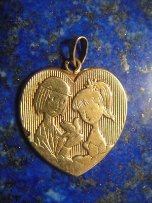 Pendentif Cœur En Or 18k Les Amoureux De Peynet - 2,21g - Occasion