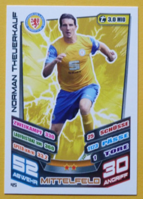 Topps Match Attax Bundesliga 2013/2014 Norman Theuerkauf Eintracht Brauns. Nr.45