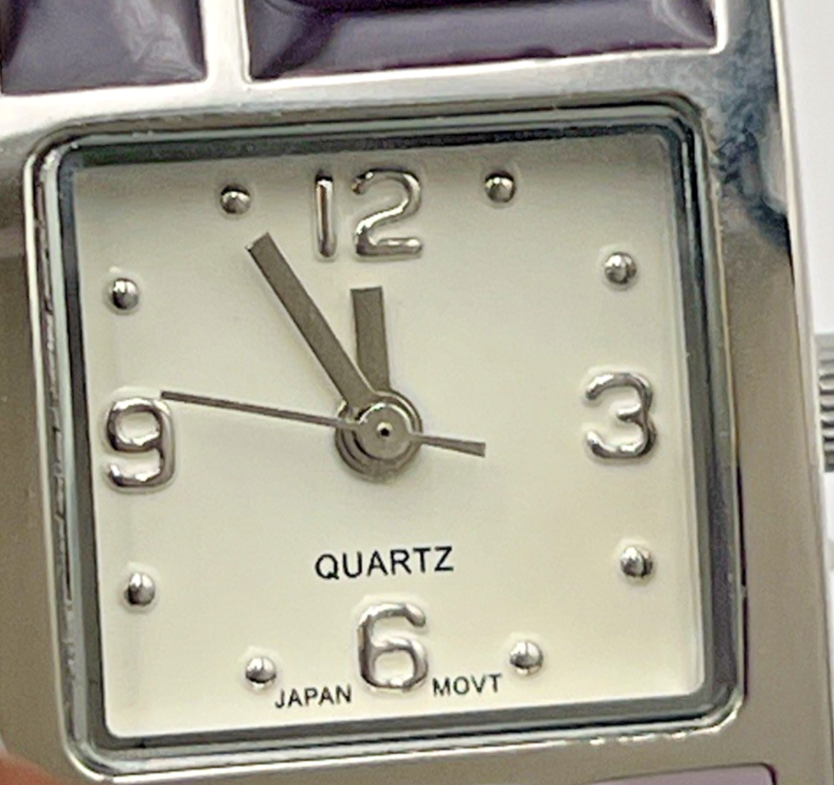 AVON SHADES OF VIOLET CUFF WATCH SILVER TONE & SHADES OF  display picture 3