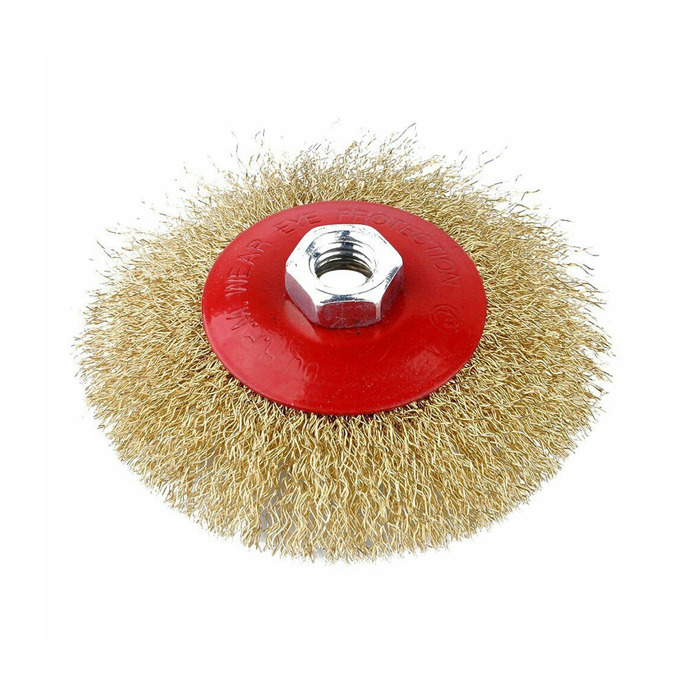 3pcs 115mm Rotary Brass Steel Wire Brush Crimp Cup Set Wheel Angle