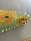 Sydenstricker Fused glass dragon fly and yellow flower ruffle bowl/platter — photo 7