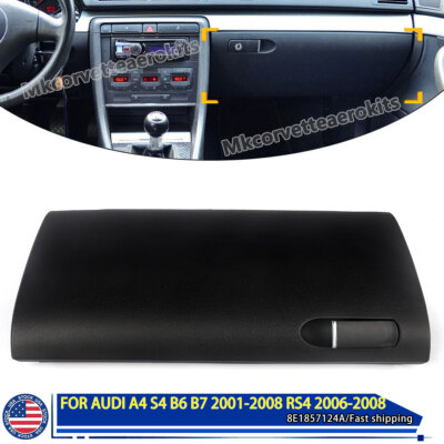 Black Glove Box Door Lid For Audi A4 S4 B6 B7 2001-2008 2006 w/Buckle 8E1857124A