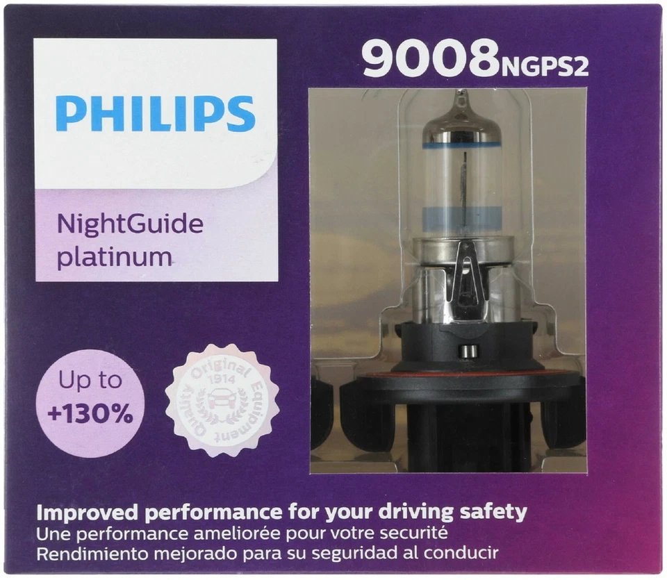 Philips Night Guide Platinum 9008 H13 60/55W duas lâmpadas farol alto feixe baixo - Imagem 2 de 4