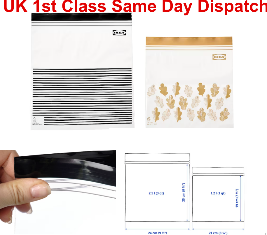 IKEA ISTAD Resealable Plastic Zip Lock Bags Food Sandwich Freezer