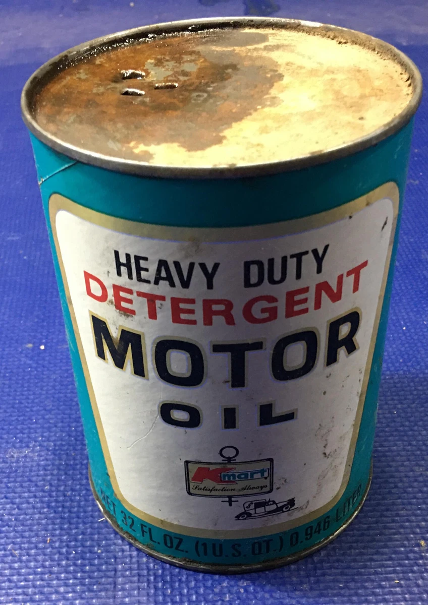 Kmart Paper One Quart Detergent Motor Oil Can vintage metal top bottom k mart