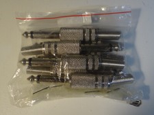 8 each 1/4" Stereo Male Plug Audio/Microphone/Connector 6.35mm Spring End