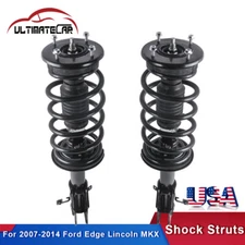 Pair Front Complete Shock Struts & Coils For 2007-2014 Ford Edge Lincoln MKX V6