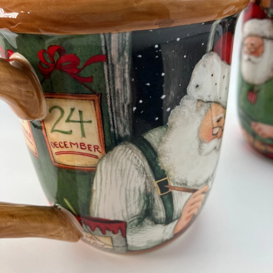 Certified International Susan Winget Santa Claus Mugs Set of 3 Christmas Ceramic - Image 4 of 4