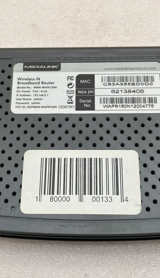 Medialink MWN-WAPR150N 150 Mbps 4-Port Wireless N Router 10/100 Unit Only  - Image 2 of 4