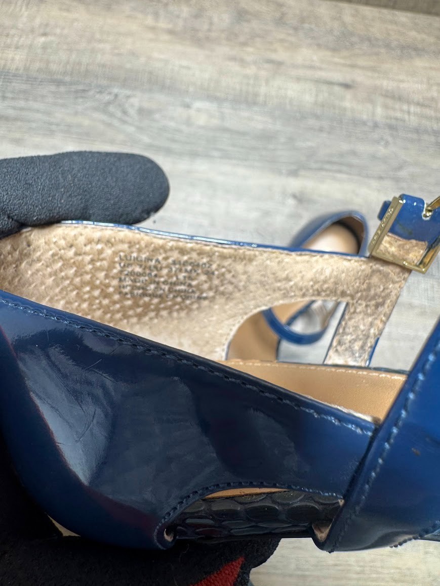 Calvin Klein Luigina Blue Patent Snake Embossed Leather Heels Women's Size 7 thumbnail 5