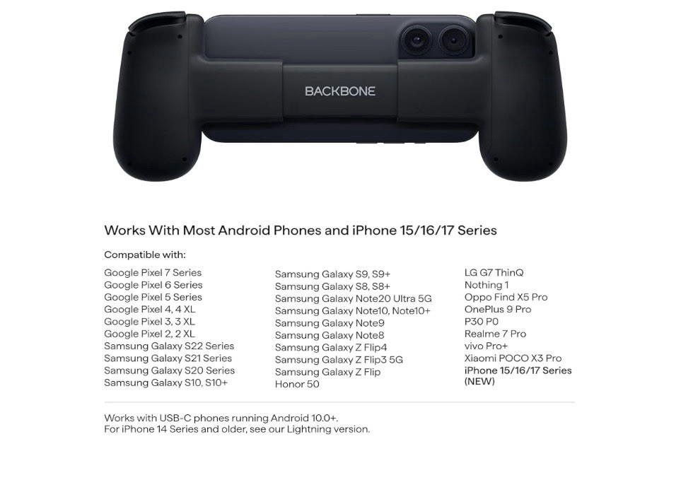New Backbone One 2nd generation Mobile Gaming Controller BB-51-P