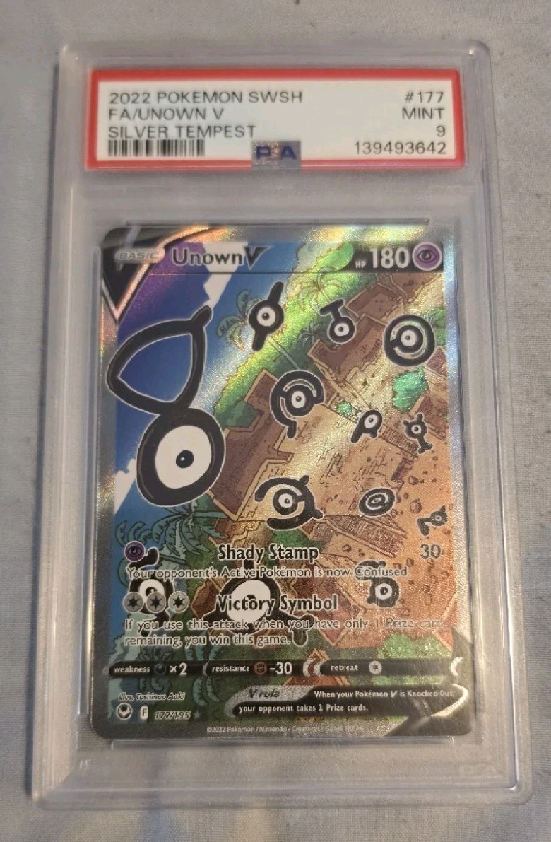 Unown V (Alternate Full Art) SWSH12: Silver Tempest Holo 177/195 Pokemon TCG