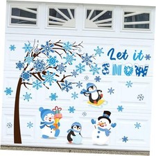 38 Pcs Christmas Garage Magnets Decoration Winter Blue Snowman Penguin
