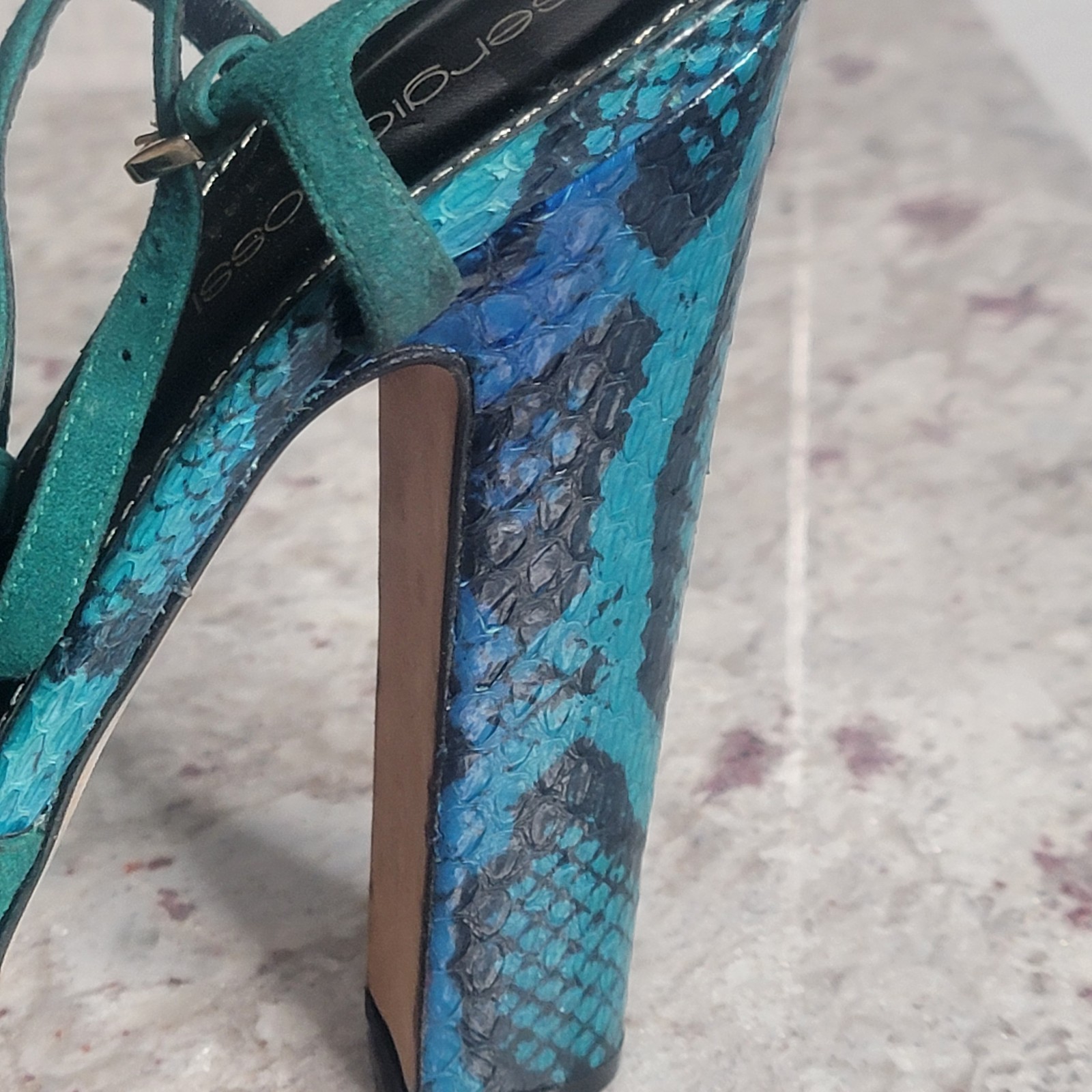 Sergio Rossi Elaphe Suede Python Snake Leather Pl… - image 16