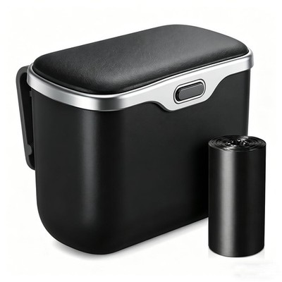 Car Trash Can with Lid, Leakproof Auto Garbage Bin, Hanging Mini Vehicle Tras...