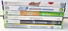 6 XBOX 360 GAME LOT SIMS KINECT ADVENTURES ARCADE G FORCE PLANTS VS ZOMBIES