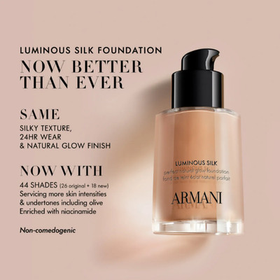 ARMANI Luminous SilkGlow Foundation NEW FORMULA SHADES 8.6/2.1/13.6/13.8