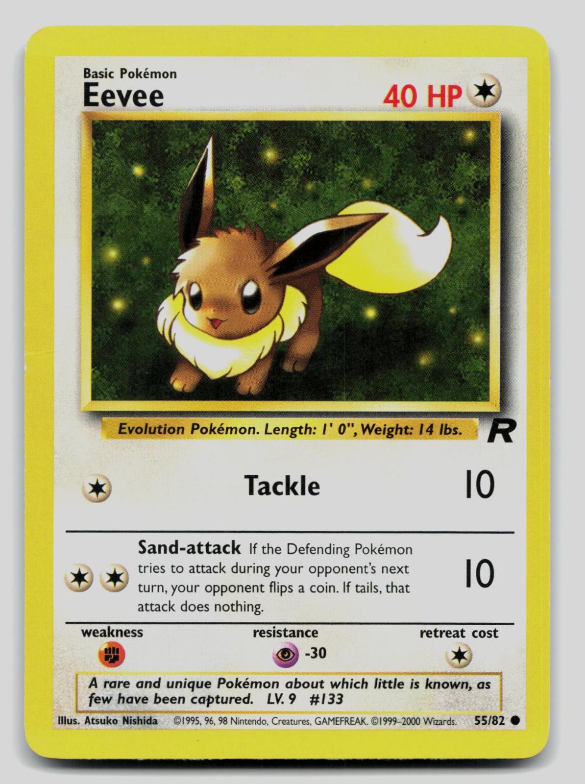 Eevee 55/82 Common Team Rocket Pokemon Unlimited Lightly Played