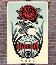 Shepard Fairey Obey Giant “Eyes Open” Art Print Poster Signed Offset 24 X 36