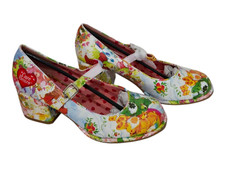 Care Bears Iron Fist Women's Spring Fling Strap Heels Shoes Size 8 USA NIB NEW