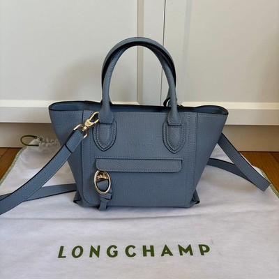 Longchamp Mailbox S 2Way Bag Blue women hand bag purse handle From