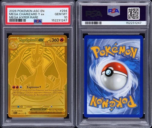 Pokémon Mega Charizard Y EX 294/217 Ascended Heroes Hyper Rare Holo PSA 10