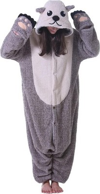 Simzoo Tierpyjama-Kostüm für Erwachsene Größe M 140-155 cm