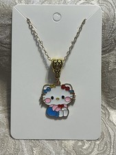 Hello Kitty Whimsical Holiday Charm Cartoon Adorable Fashion Gold Necklace 18  