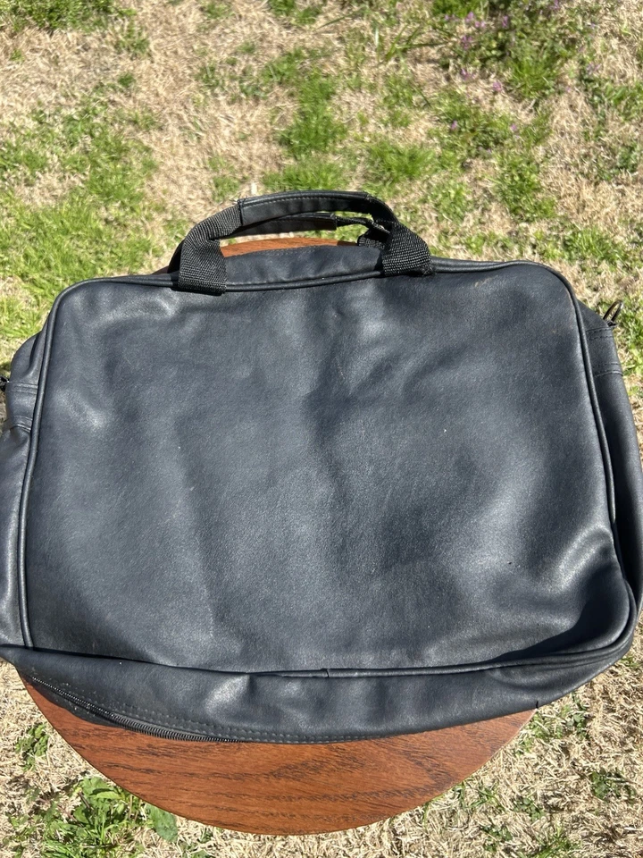 Maletín de cuero negro suave Renwick para computadora portátil bolsa de mensajero almacenamiento Foto 3 de 4