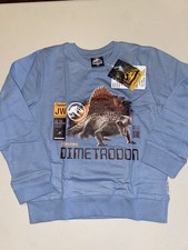 Jurassic World blue crewneck sweater kids size 8 DIMETRODON