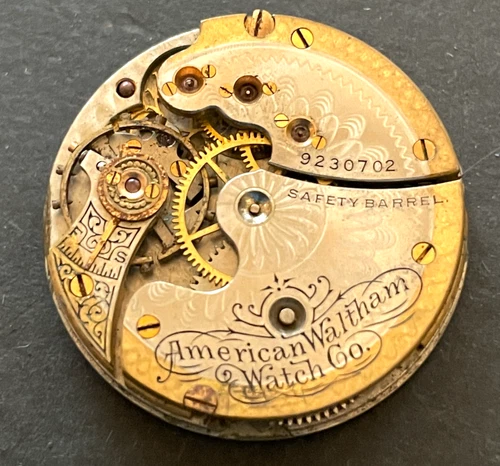 Antique 1899 Waltham Special 1891 Pocket Watch Movement Two-Tone Parts 0s 12j