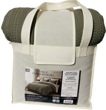 EverGrace Comforter Set Queen Size 3 Piece -GREEN