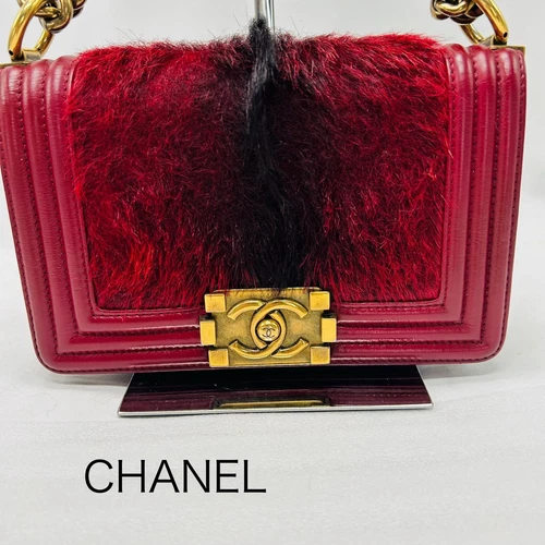 Borsa a tracolla CHANEL ragazzo Chanel catena Coco Mark Matelasse pelle oro dal Giappone