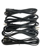 Lot of 5 Dell DP/N 05120P 3-Prong 18 AWG C13 6ft AC Power Cord Cable - Black NEW