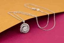 14k White Gold Plated 2Ct Round Cut Lab Created Diamond Women's Circle Pendant
