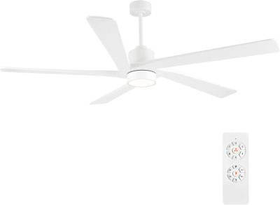 64'' Modern DC Ceiling Fan with Lights & Remote, 6-Speed Reversible Motor