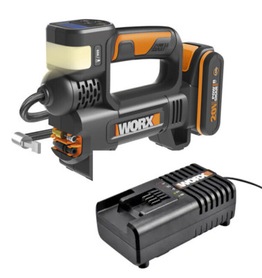 WORX WX092 Kompressor Luftpumpe mit LED Licht 20V Max Set