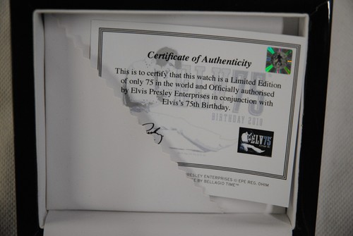 ELVIS PRESLEY 75TH BIRTHDAY 2010 LOGO LADY'S WRIST WATCH NEW BOXED LTD EDT RARE - Picture 3 of 10