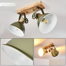 grün/Holz Wohn Schlaf Zimmer Leuchten Flur Dielen Strahler Vintage Decken Lampen