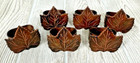 Pottery Barn Metal Maple Leaf Napkin Rings Set of 6 Fall Harvest Thanksgiving