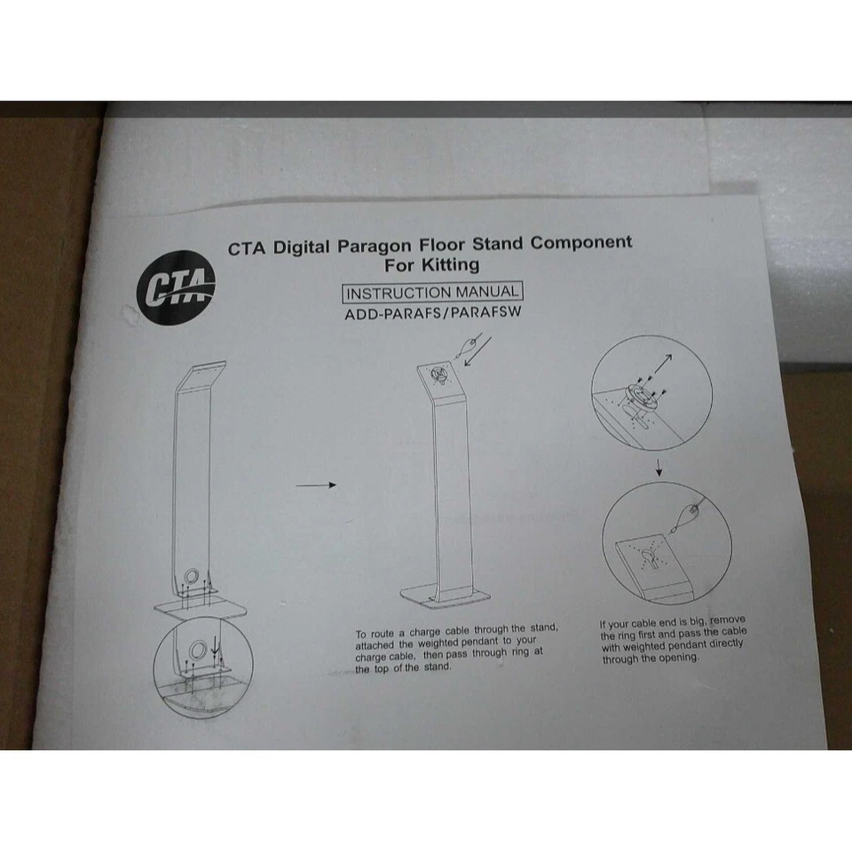 CTA Digital Floor Stand Kiosk White Tablet/Monitor Mount VESA Compatible - Image 2 of 2