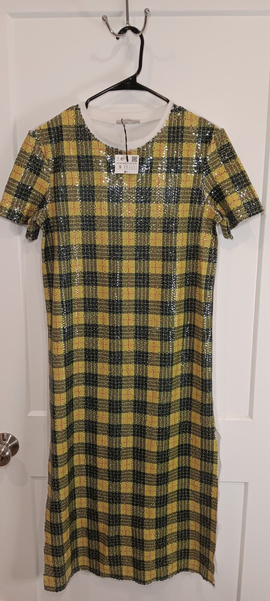 zara green t shirt dress Zara NWT Green Cotton Cuffed Short Sleeve Crew Oversized T-Shirt Midi Dress Sz S