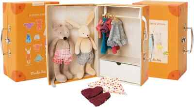 Moulin Roty La Grande Famille The Little Wardrobe Suitcase Trunk Set - So Sweet!