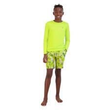Spyder Boys 2 Piece Large 14/16 Swim Shirt and Trunks Set - Green and Gray
