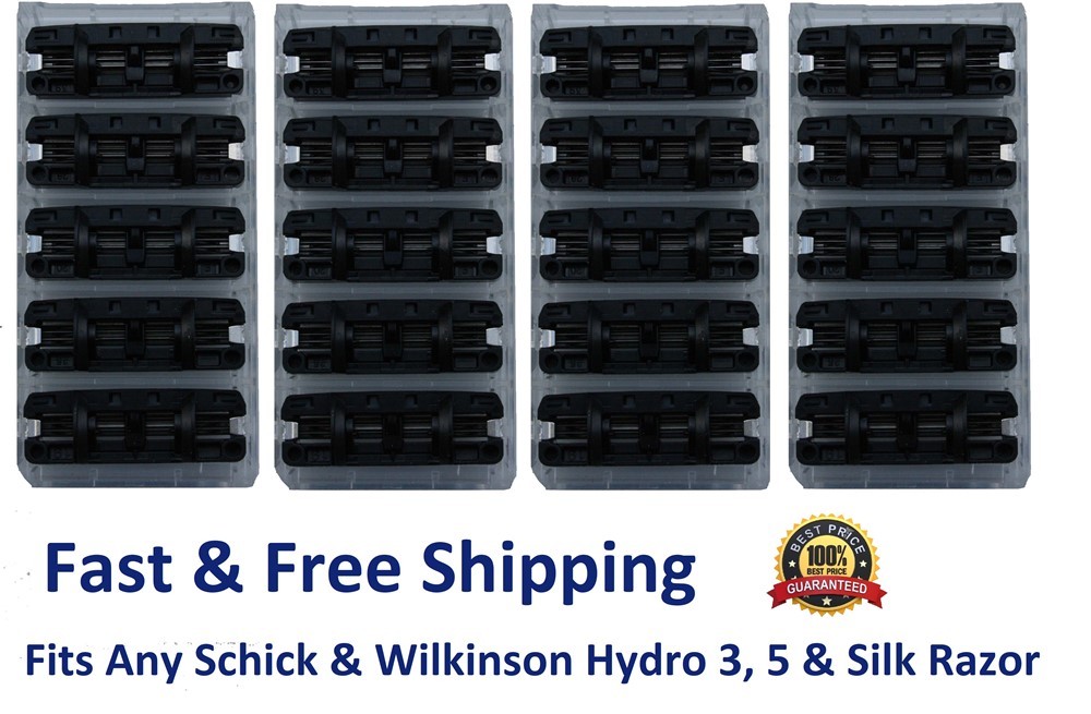 20 Schick Hydro 3 Razor Blades Refills Cartridges Fit Hydro Silk Shaver Handle 5
